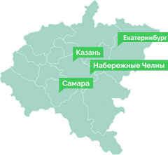 Города, где есть офисы М-Сет